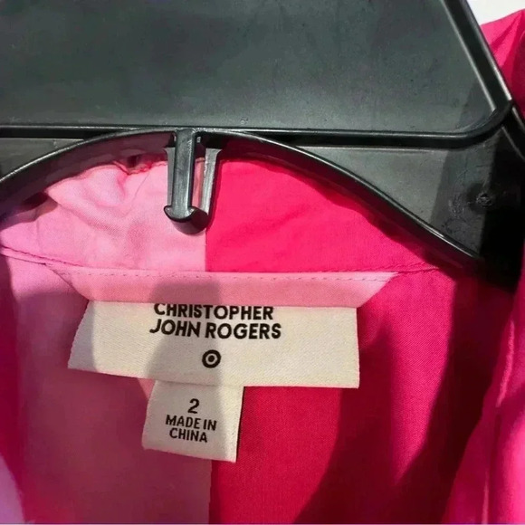 Christoper John Roberts two tone pink color block midi dress w/Pockets size 2 - Picture 7 of 9